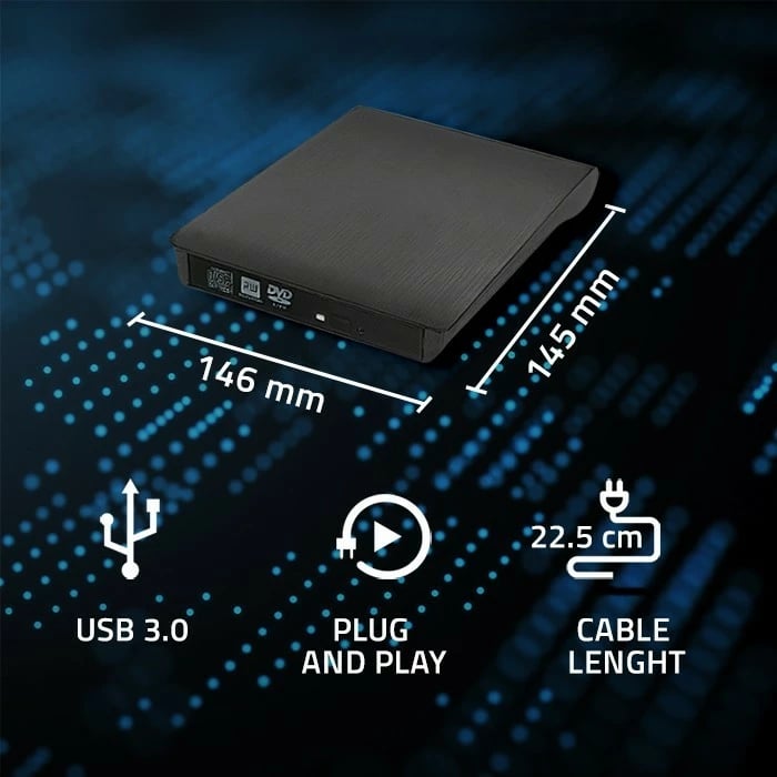 DVD-RW i jashtëm Qoltec 51857, USB 3.0, i zi