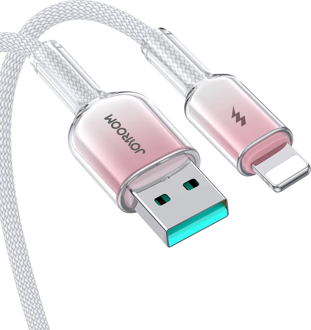 Kabllo Joyroom S-A42 Crystal-Clear Series, USB-A në Lightning, 1.2m, Bardhë