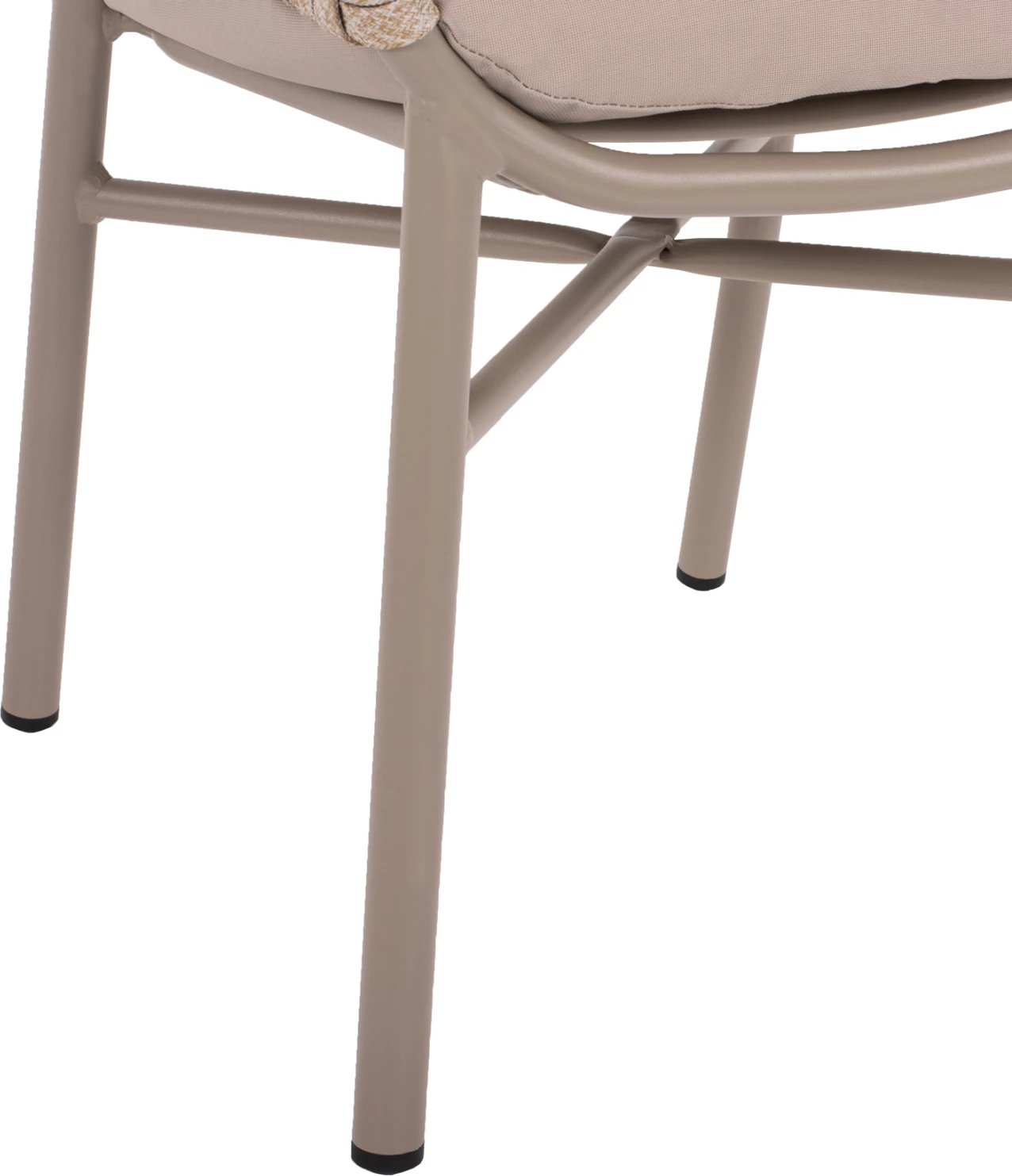 Karrige alumini, ngjyrë mocha e lehtë dhe litar bezhë, 57x56x78 cm, FH5857.03