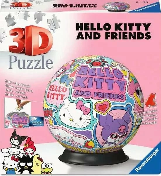 Puzzle 3D Ravensburger Hello Kitty, 72 pjesë, plastikë, 12.9 cm