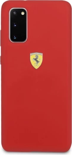 Mbështjellës Ferrari për Samsung Galaxy S20, silikon, Kuq