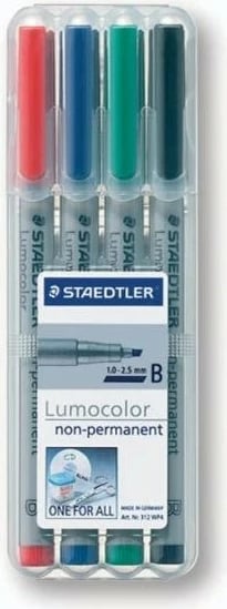 Set lapsa universal STAEDTLER Lumocolor 312 WP4, 4 ngjyra, 1-2.5 mm, gri