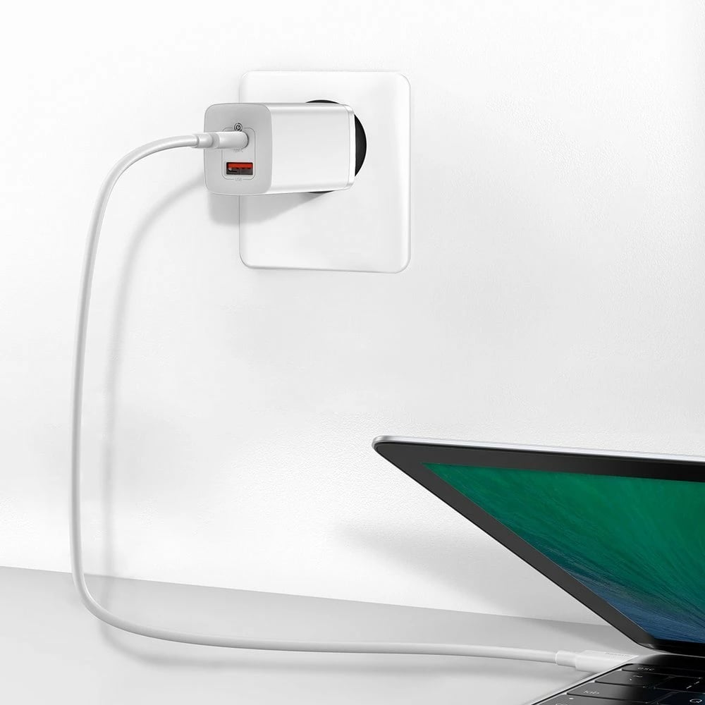 Karikues i shpejtë Baseus GaN2 Lite 65W, USB/USB-C, i bardhë