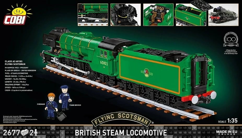 Set ndërtimi Cobi Flying Scotsman, 2677 pjesë, jeshile