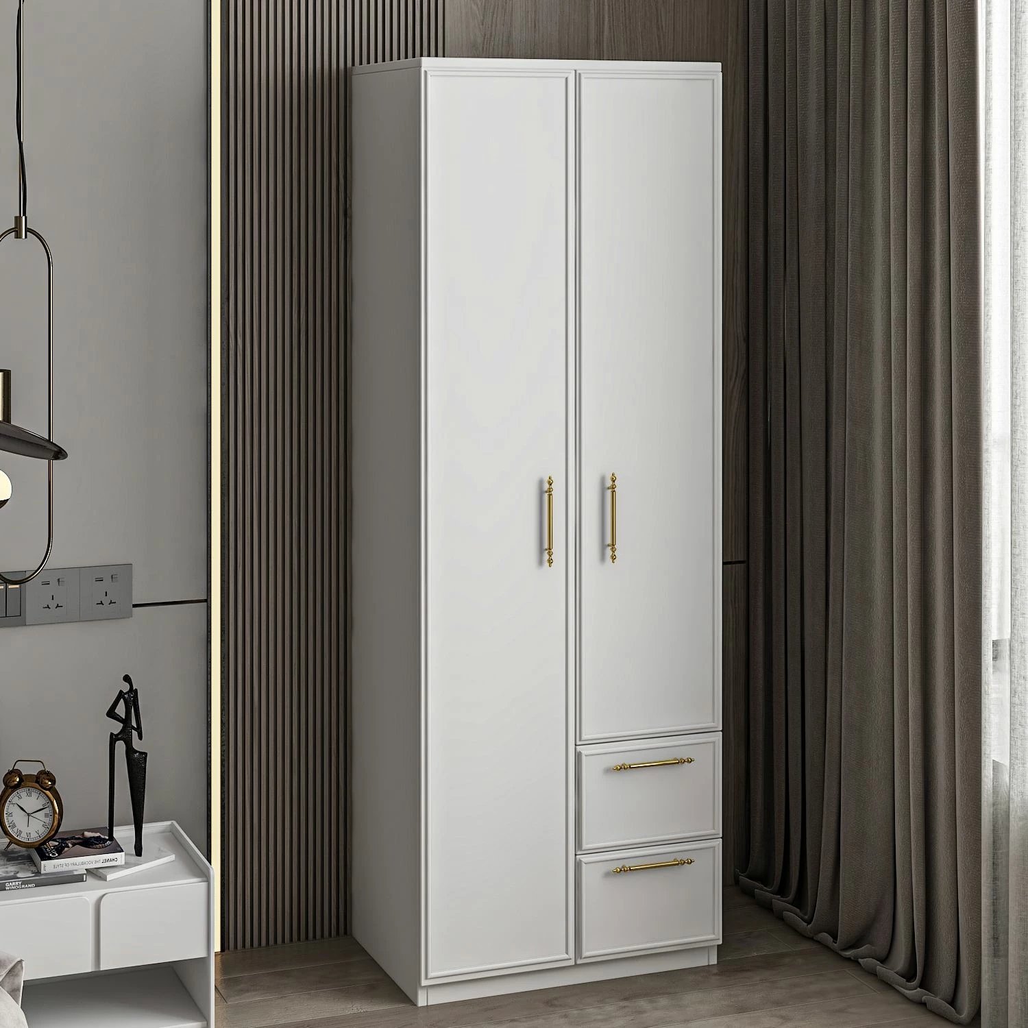 Dollap rrobash Skye Decor, Vespera 2, i bardhë