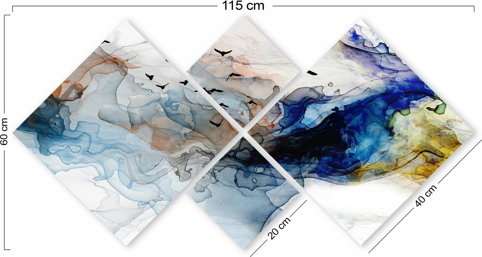 Pikturë dekorative MDF (4 copë), Wallity, 4MDF1675194094