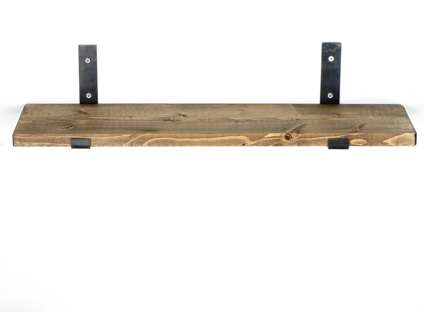 Raft dekorativ prej druri për mur, ngjyrë e zezë dhe arre, Hanah Home Lam010