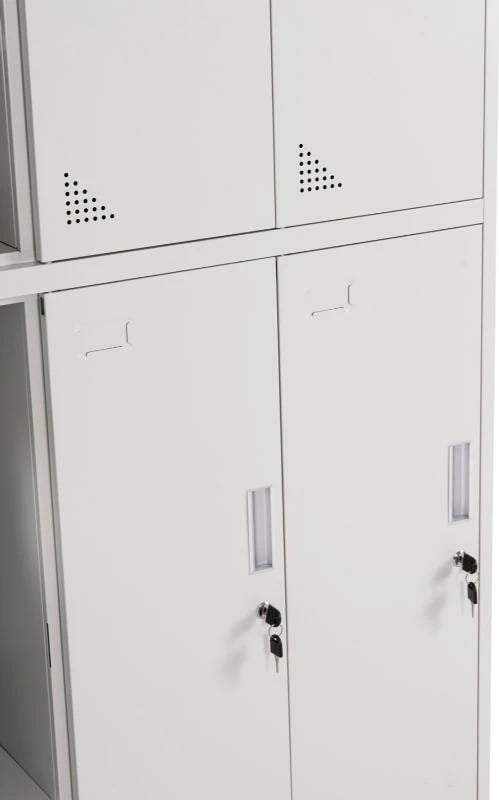 Dollap metalik BRAILA FH5546.11 6 kabinete me çelësa, ngjyrë gri e lehtë, 90x45x185H cm