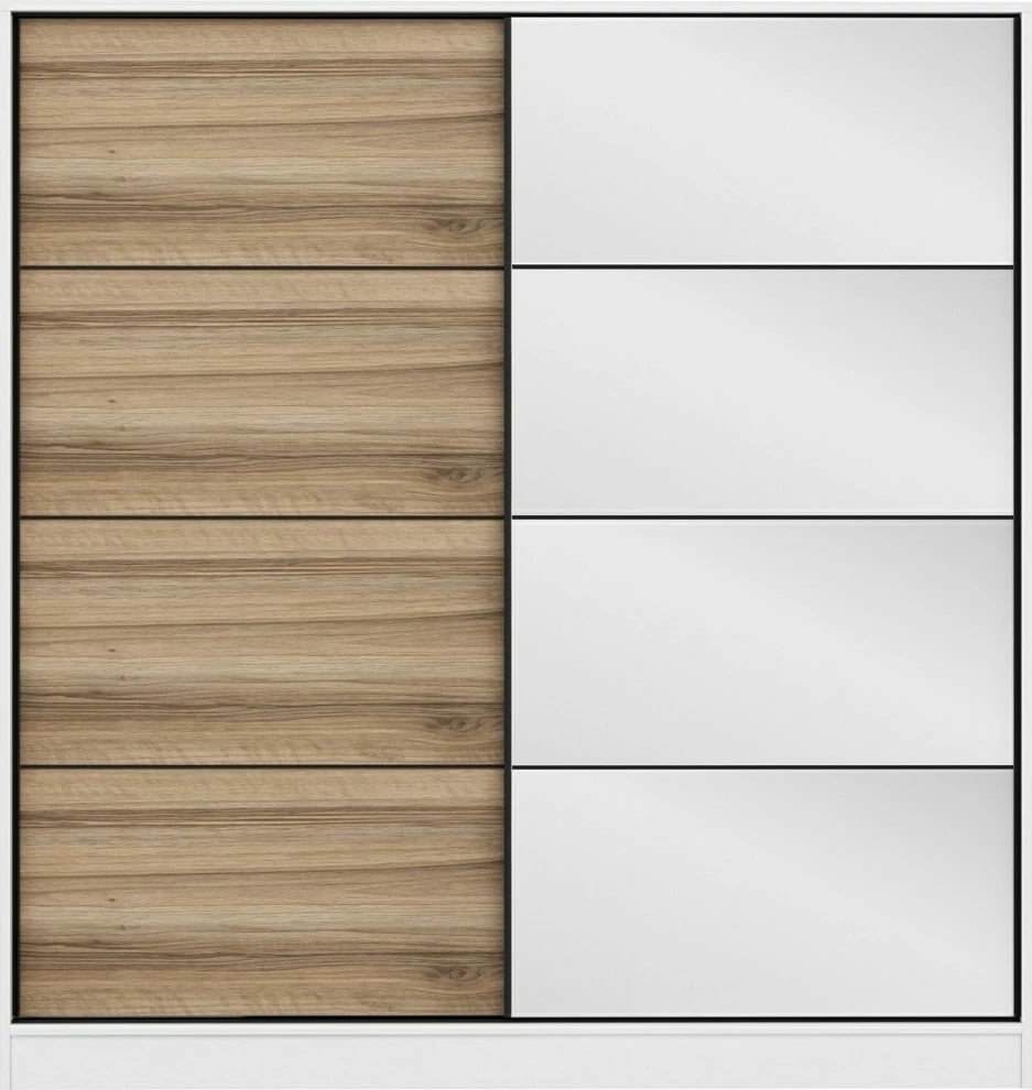 Dollap Kale, ngjyrë e bardhë dhe dore, 180x190x52cm