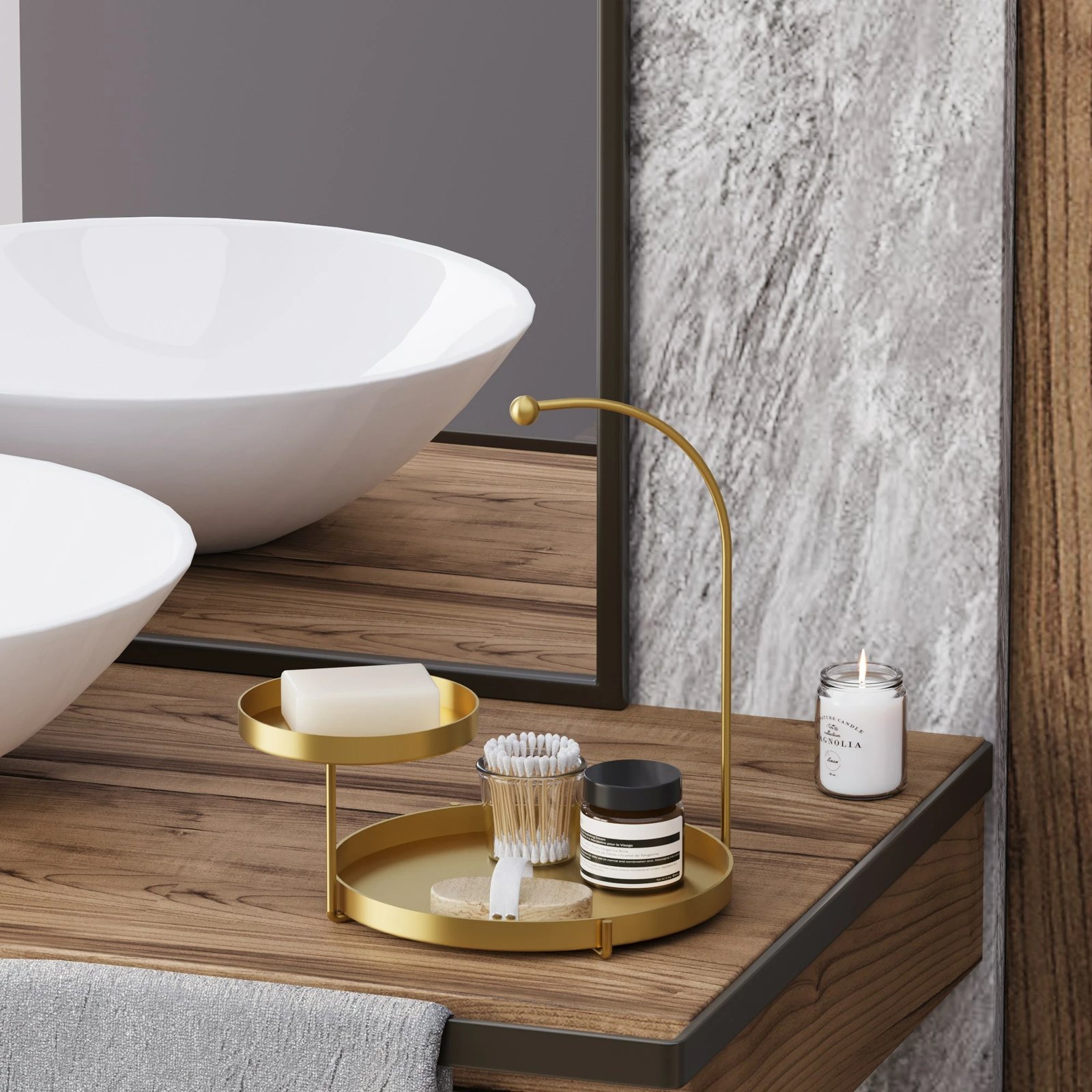 Aksesor dekorativ metalik Aberto Design Knidos-B, ngjyrë ari