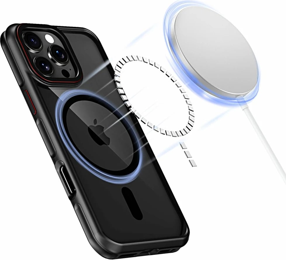 Mbështjellës Tech-Protect MagHybrid për iPhone 16 Pro, MagSafe, i zi