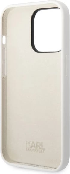 Mbështjellës Karl Lagerfeld Silicone Ikonik për iPhone 14 Pro Max, Bardhë