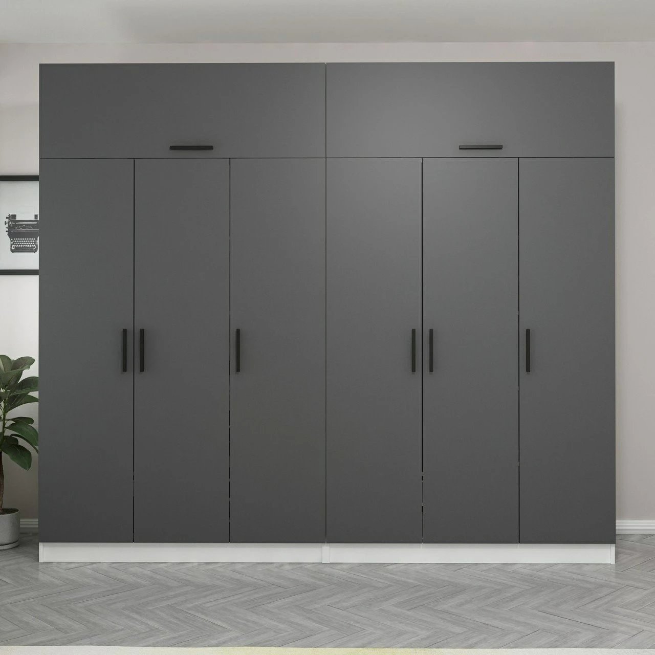 Dollap i madh për dhomë gjumi, ngjyrë antracit, Skye Decor, Kale - 5240