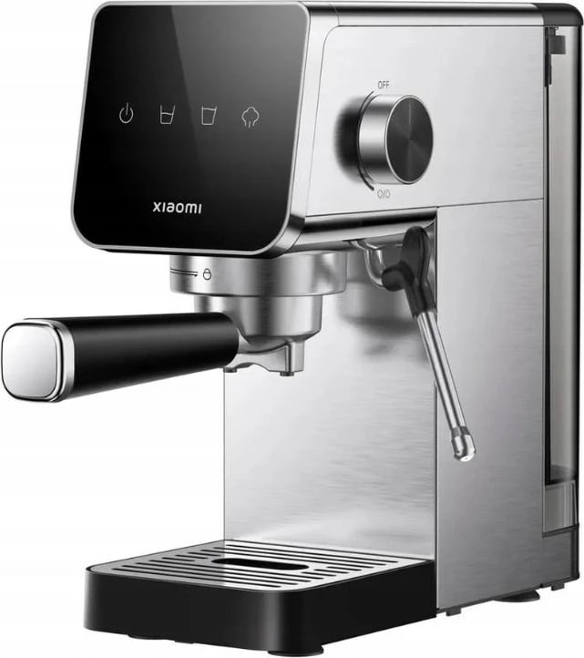 Aparat kafeje espresso Xiaomi 62204, gjysmë-automatik, me bluarës dhe shkumues qumështi, 0.9L, Argjend