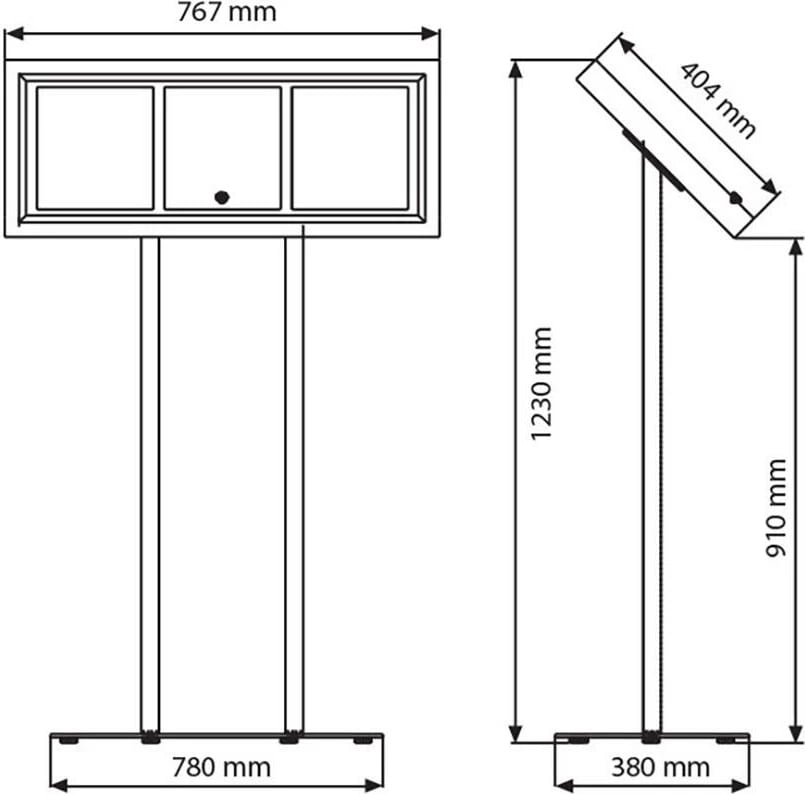 Tabelë menuje M&T për restorante, për 3 fletë A4, e zezë