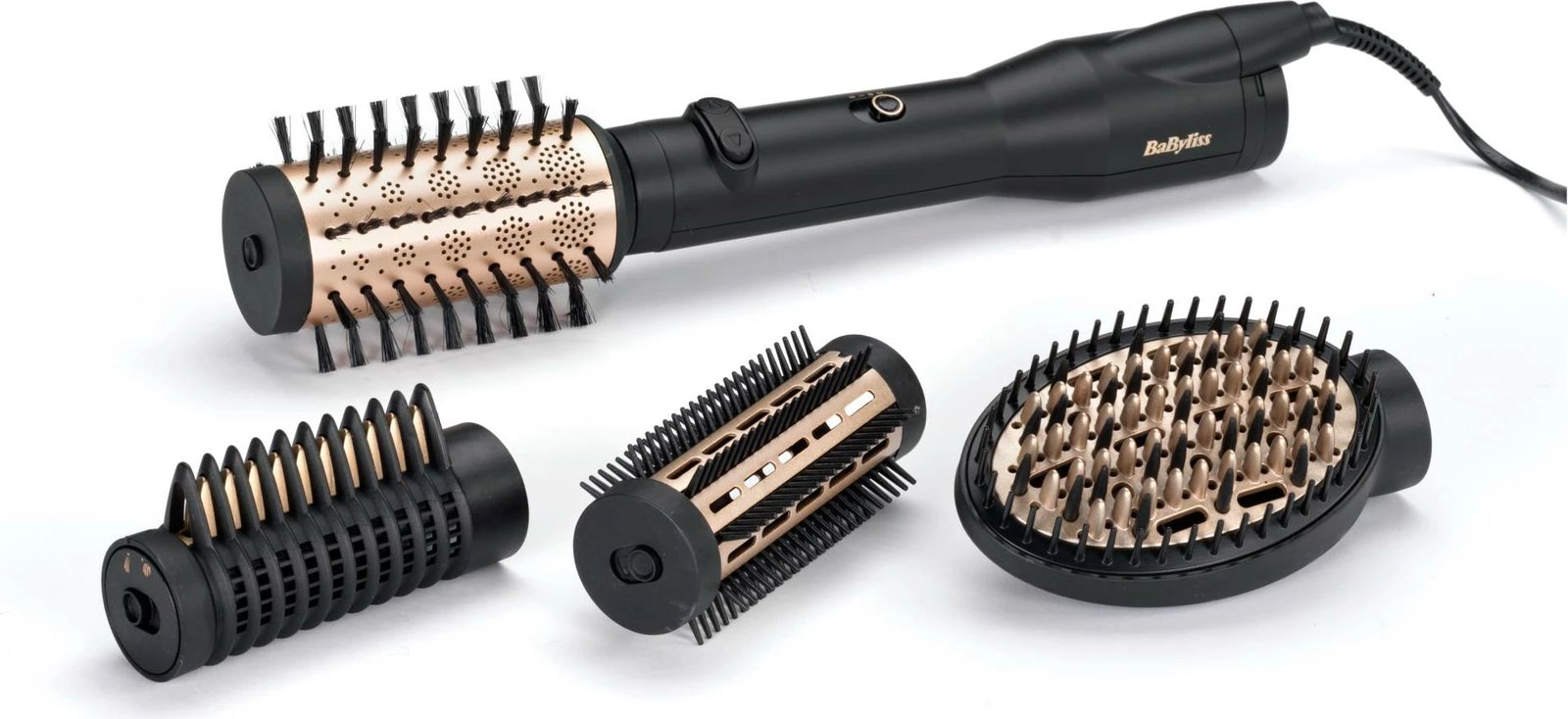 Furçë flokësh me ajër të nxehtë, BaByliss Big Hair Luxe AS970E, 650 W, rrotulluese 4‑në‑1