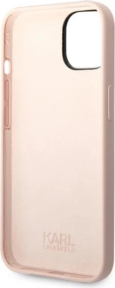 Mbështjellës Karl Lagerfeld KLHCP14SSLCTPI për iPhone 14, 6.1", silikon, rozë e çelur Choupette