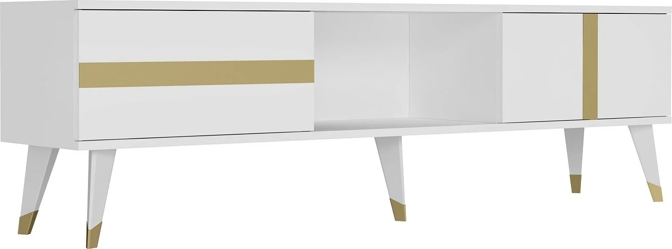 Komodë TV Hanah Home, Vania, e bardhë dhe ari