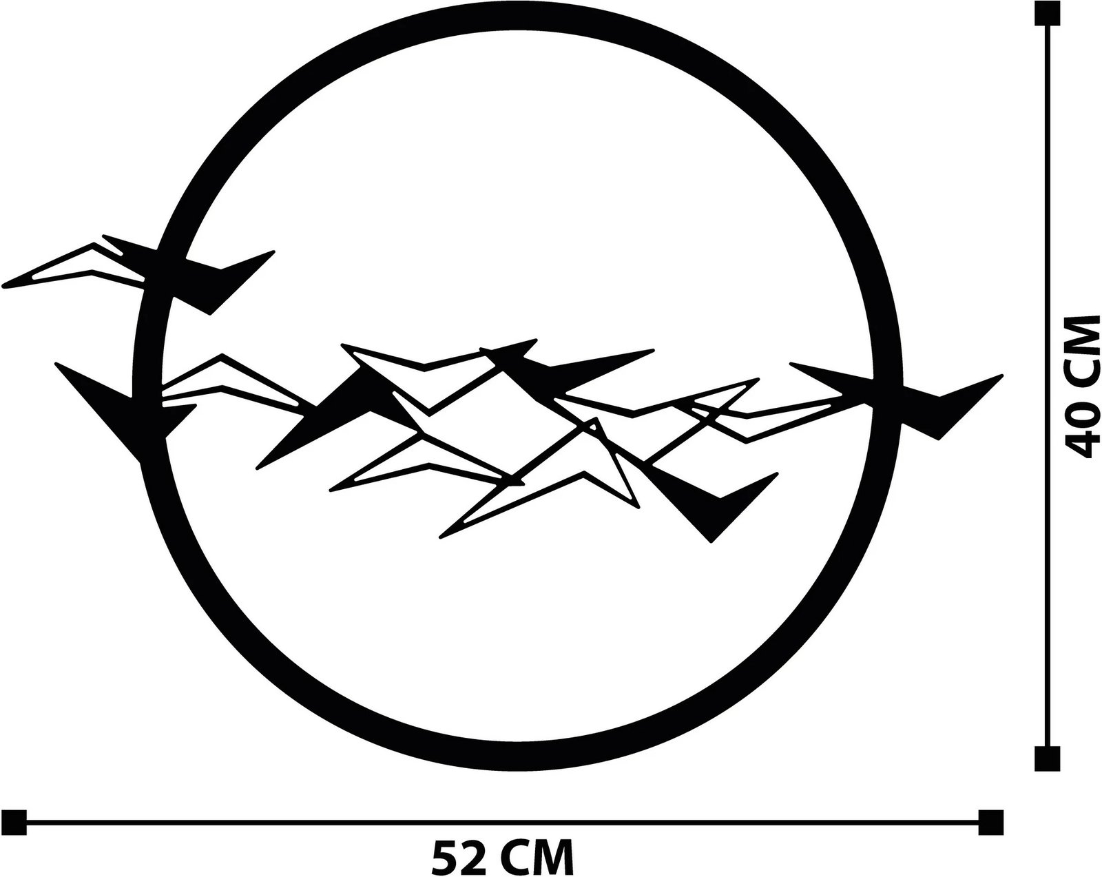 Aksesor dekorativ metalik për mur, Wallity, Goc, ngjyrë e zezë, 52x40cm