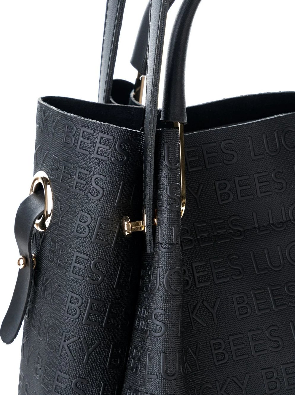 Çantë krahu Lucky Bees, lëkurë e zezë, 275