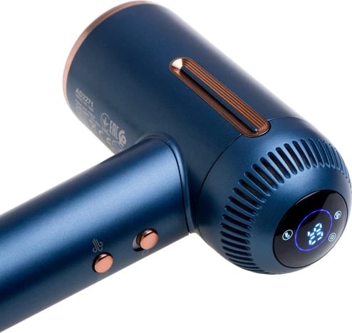Tharëse flokësh, Adler, AD 2271 Superspeed, motor brushless 110,000 RPM, 1500W, 3 shpejtësi ajri, 6 temperatura, jonizim, ekran LED, me koncentrator magnetik, difuzor magnetik dhe çantë udhëtimi, blu