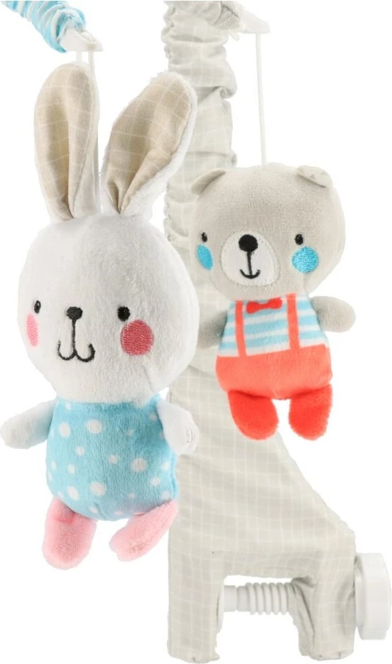 karusel muzikal për krevat bebe, Baby Mix, Teddy Bears & Rabbits, mekanik me melodi, pelush, multicolor