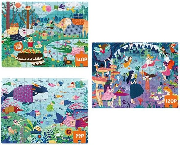 Puzzle Mideer 3 në 1, Level Up 5 "Magic World", 99, 120 - 130 pjesë