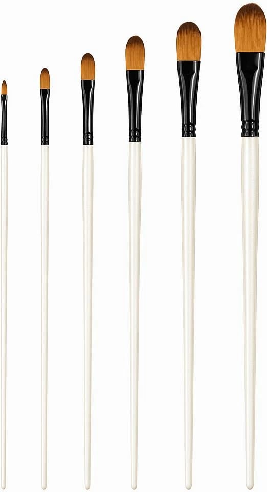 Set brushash NEXT me qime sintetike ovale, 6 copë