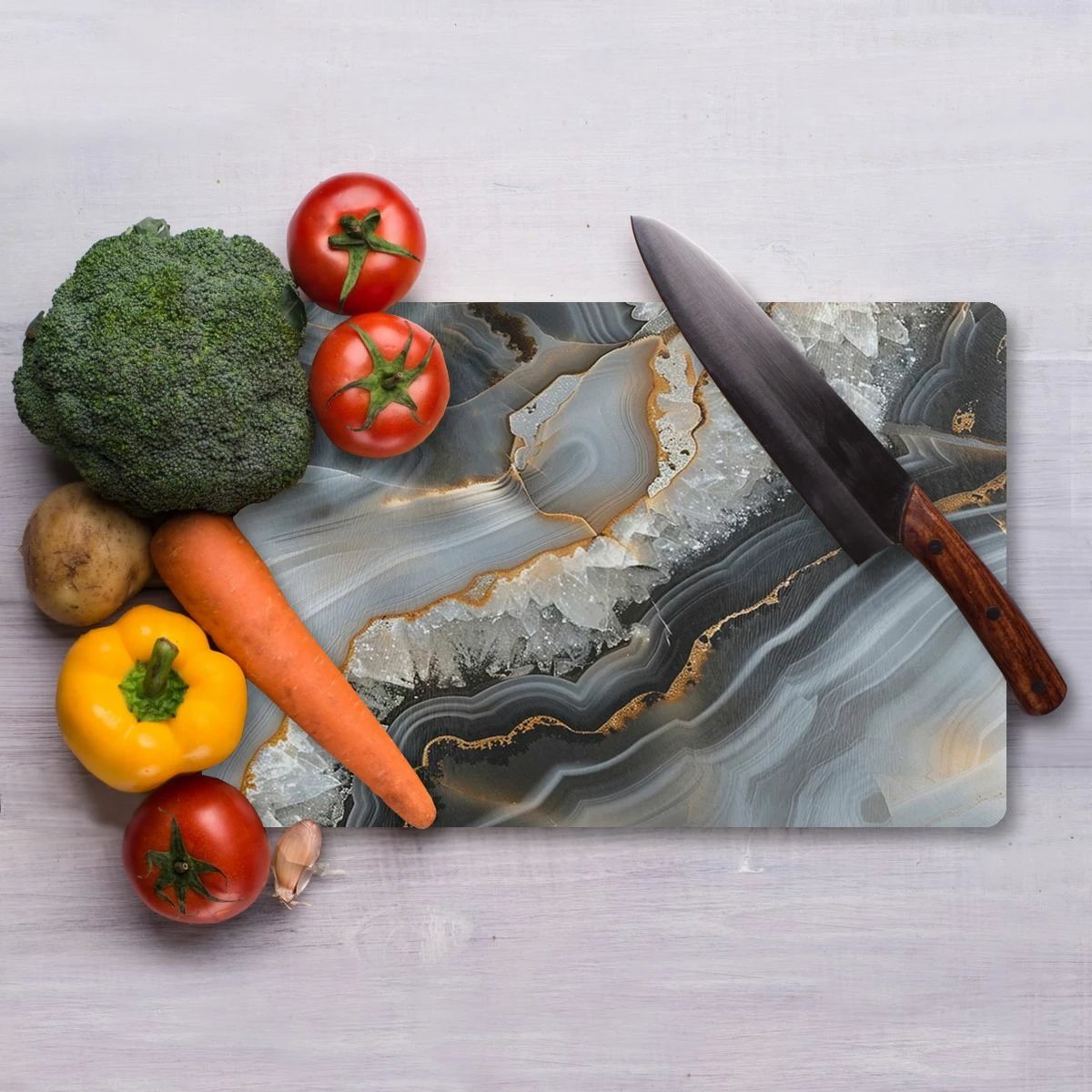 Dërrasë prerëse prej xhami të temperuar, shumëngjyrëshe, Hermia Ckt2 - 2535, 25x35cm