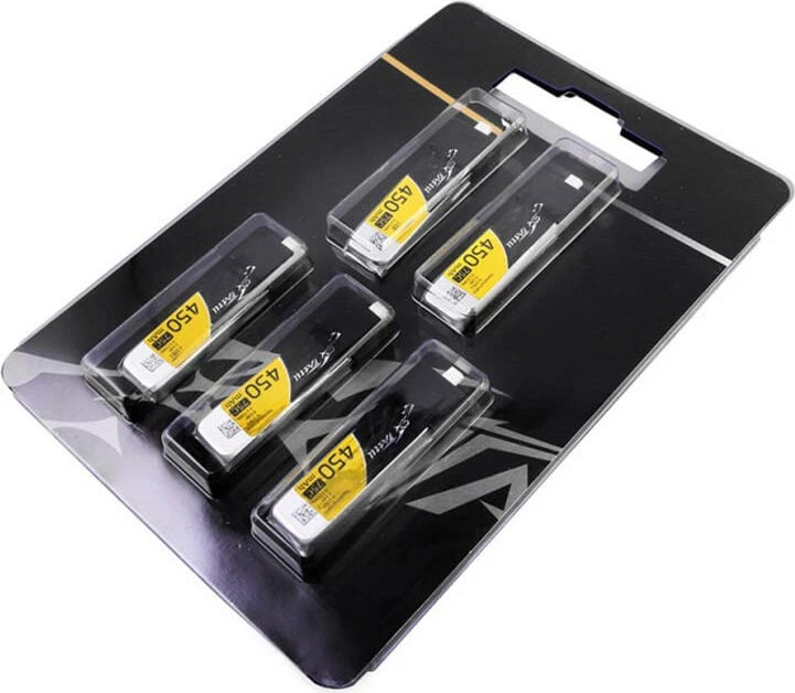 Set bateri Lipo Gens Ace TAA4501S75BT2, 450mAh, 3.8V, 75C, BT 2.0, 5 copë