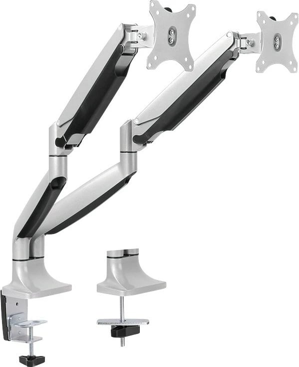 Mbajtës tavoline për 2 monitorë LogiLink BP0043, 13-32 inç, 2x9kg, VESA, Zi/Argjendtë