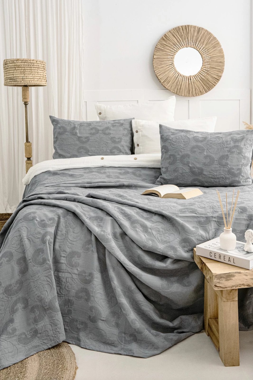 Set mbulesë dysheku dopio, ngjyrë antracit, Italo