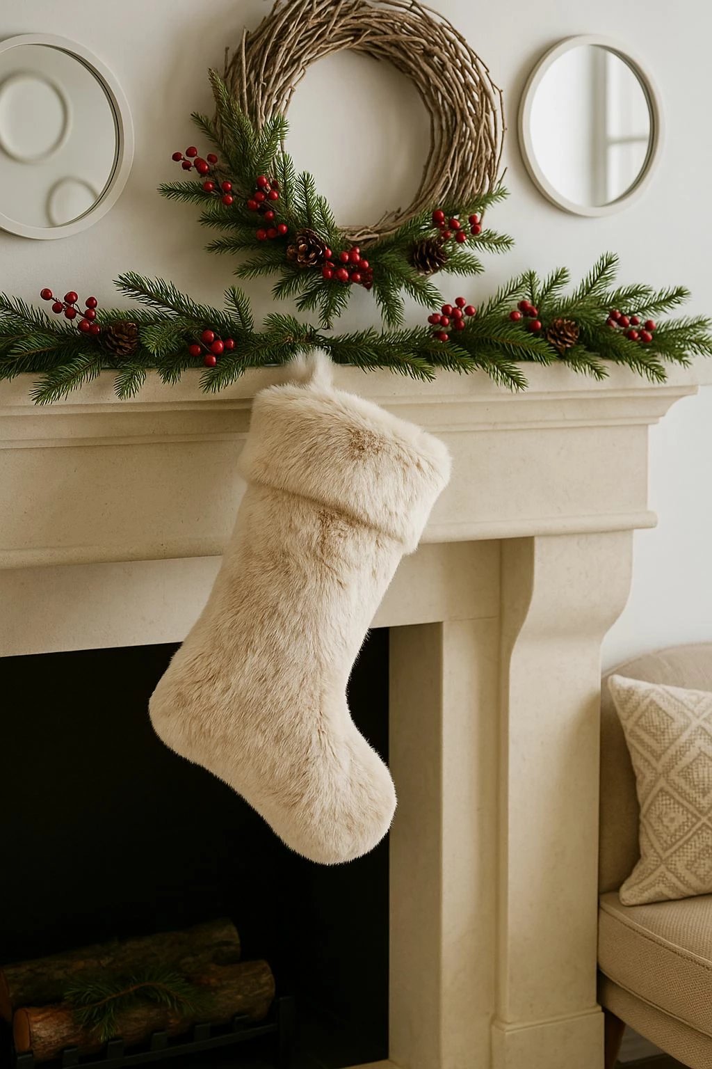 Çorape Krishtlindjesh Evila Originals, pelush, bezhë