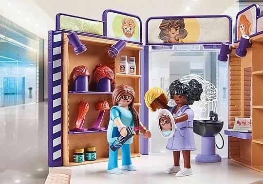 Set lodrash Playmobil My Life 71535, sallon flokësh dhe berber, 80 pjesë