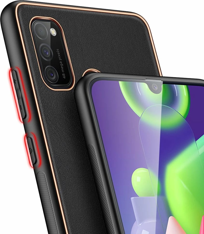 Mbështjellës Dux Ducis Yolo për Samsung Galaxy M30s, lëkurë PU, i zi