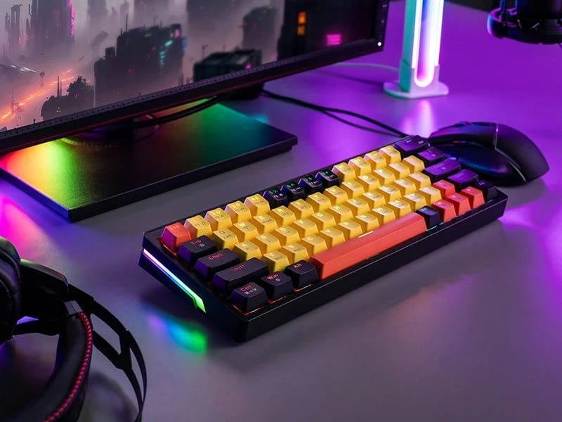 Tastierë mekanike Tracer Gamezone EVO2 HOT SWAP 63, mini, RGB, e verdhë/portokalli/zezë
