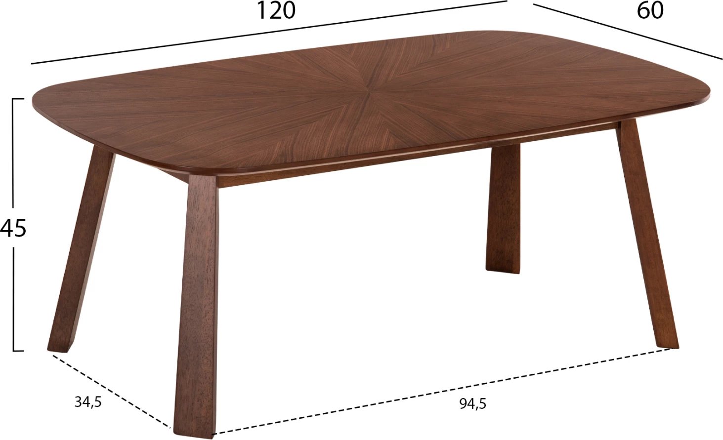 Tavolinë kafeje RINER, ngjyrë arre, FH9737, 120x60x45H cm