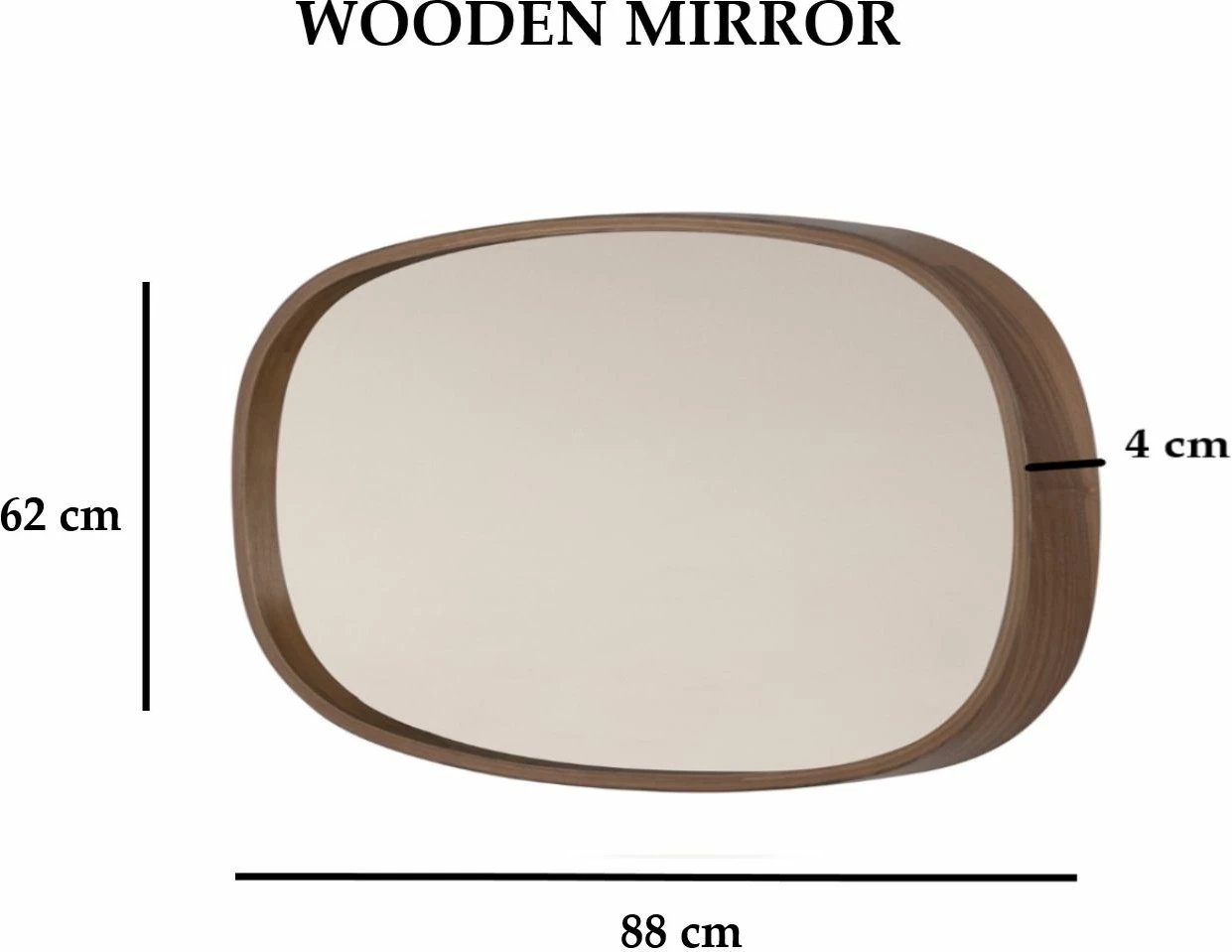 Pasqyrë Skye Decor, Cloudy 88, dru fagu, ngjyrë arre