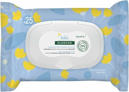 Shamponeta të lagështa për bebe Klorane 25 copë unisex