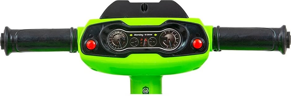 Quad me tinguj për fëmijë, Milly Mally Monster, timon interaktiv, drita, ngarkesa 25 kg, prej 12m+, jeshile