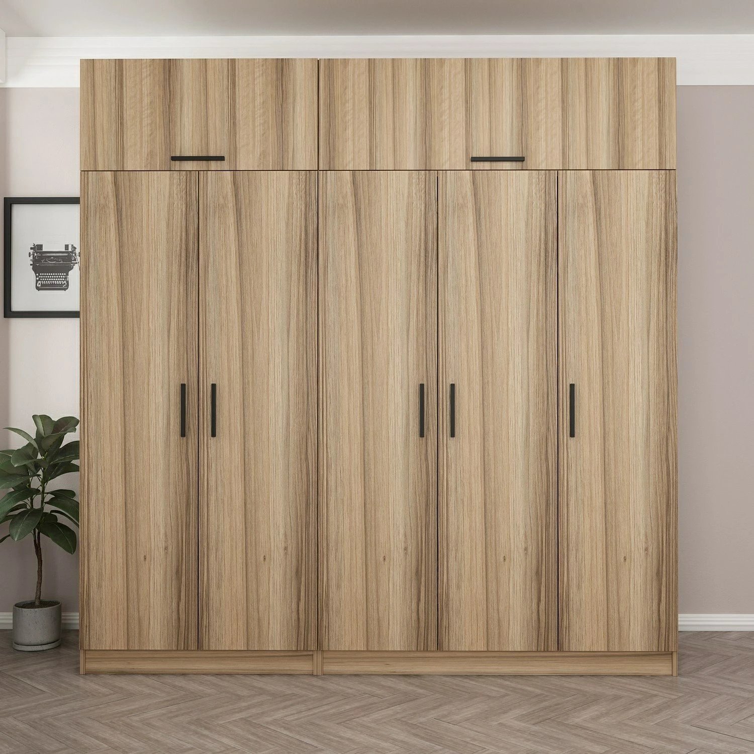 Dollap garderobe Skye Decor, ngjyrë dore, 7709