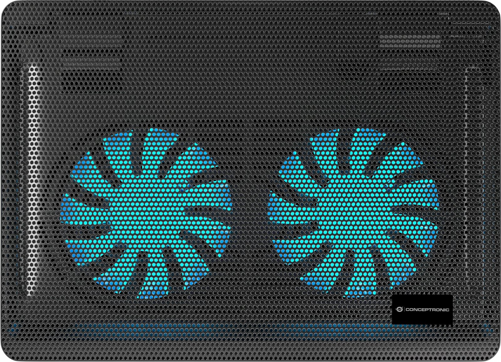 Mbështetëse ftohëse Conceptronic 2-Fan USB-A2.0 për laptop 15.6 inç, e zezë