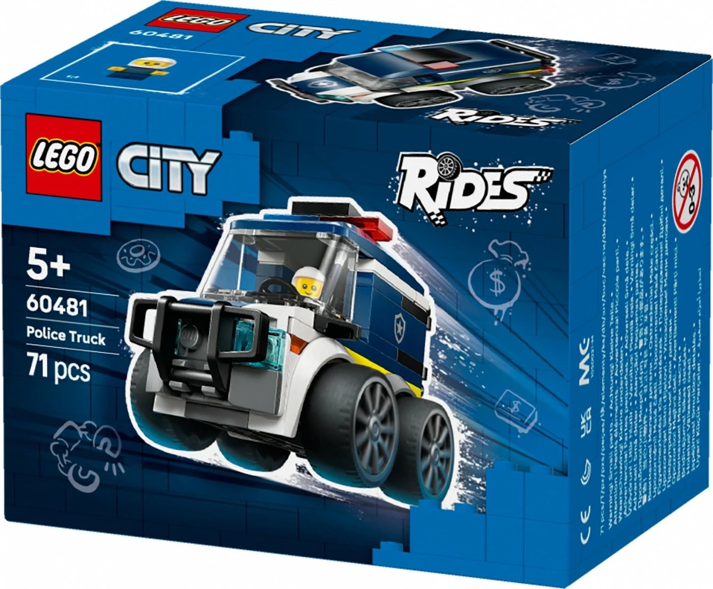 Set ndërtimi, LEGO City, 60481 Police Truck, 71 pjesë, moshat 5+