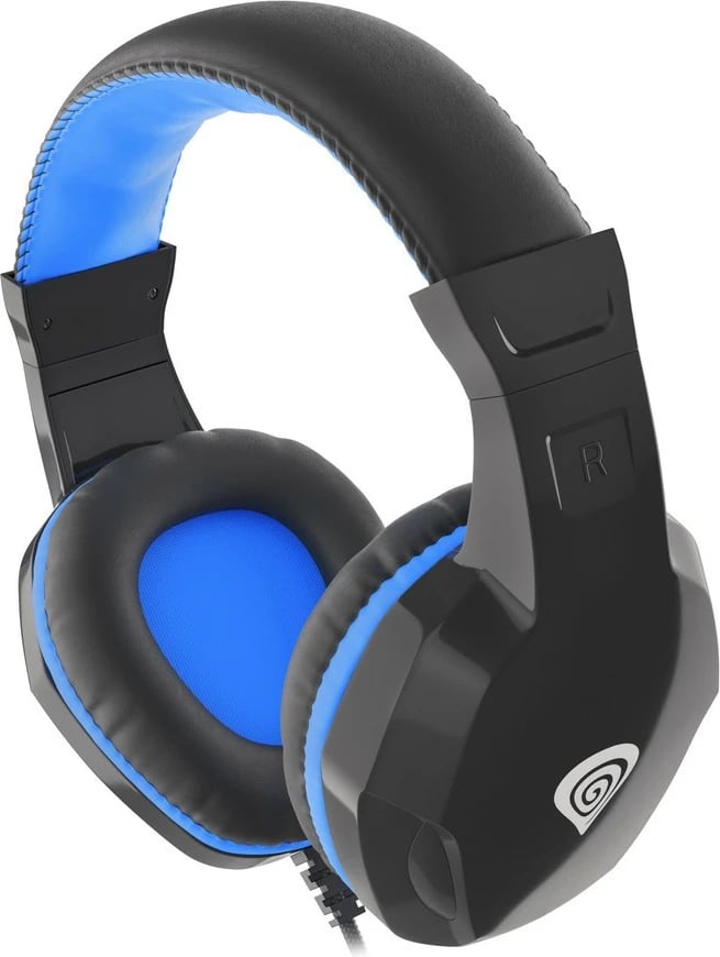 Kufje gaming Genesis Argon 100 me mikrofon, Stereo 2.0, 3.5mm, Zi-Kaltër