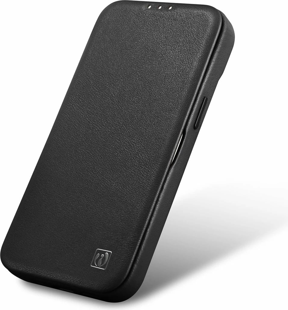 Mbështjellës iCarer CE Premium lëkurë për iPhone 14 Plus, MagSafe, i zi