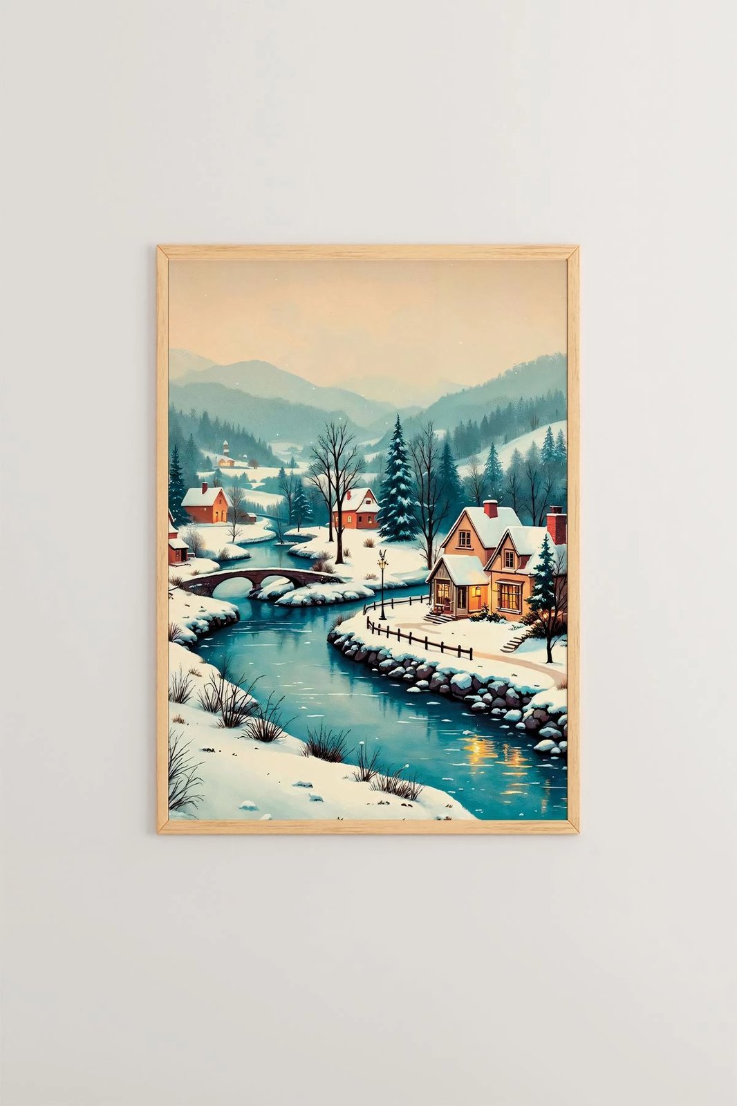 Pikturë dekorative me kornizë, Wallity, Nwyearsngmdl1, shumëngjyrëshe, 33x48cm