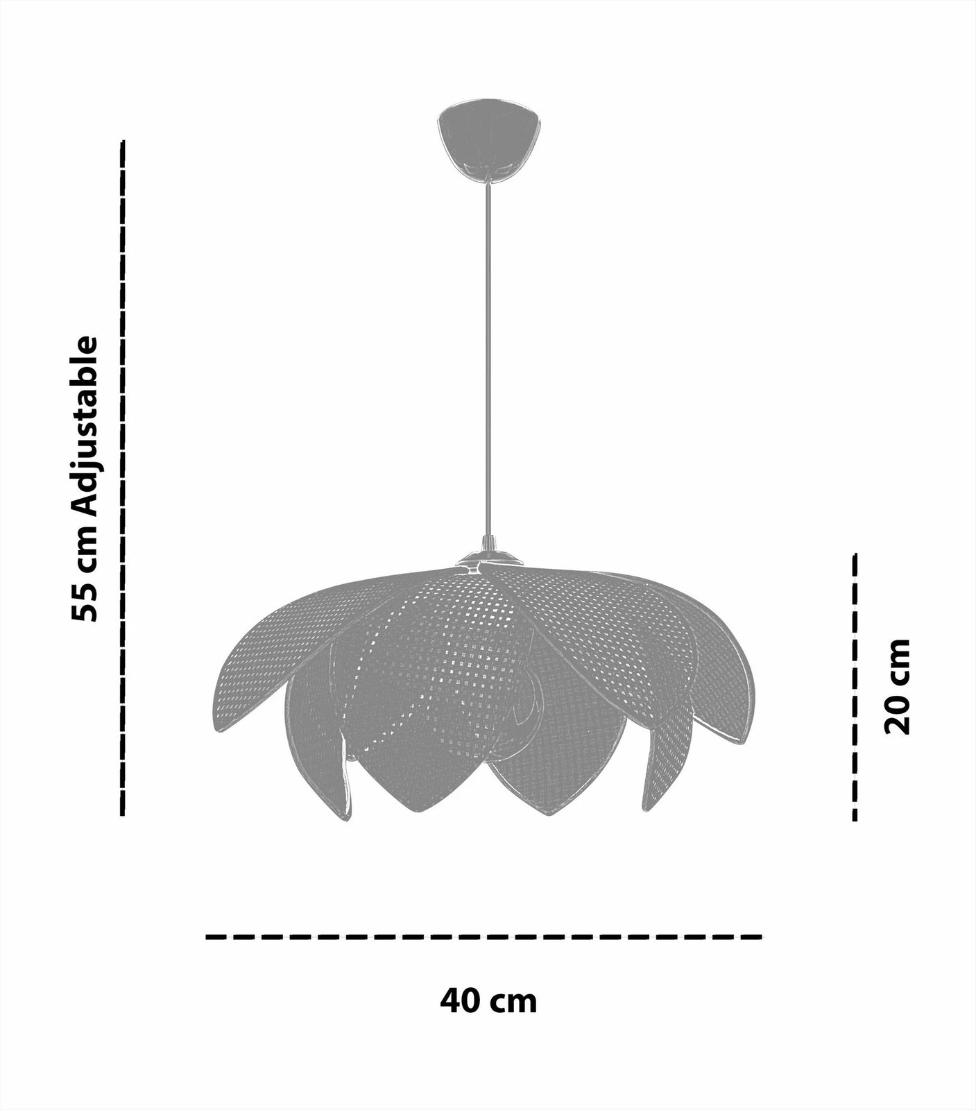Llambë tavani Opviq, Peony Hazeran B, ngjyrë camel dhe e zezë