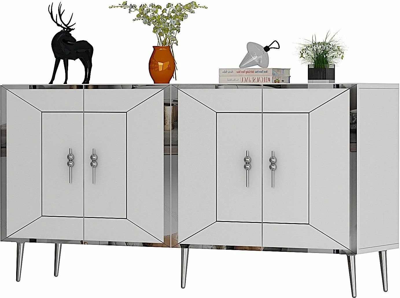 Konsol Skye Decor, Arno KB150, e bardhë, argjend