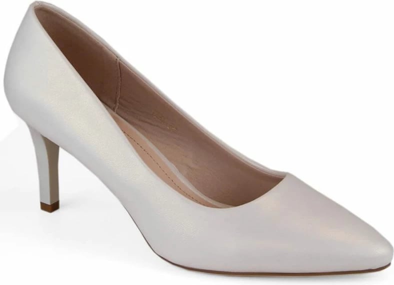 Këpucë me taka Sergio Leone për femra, të bardha