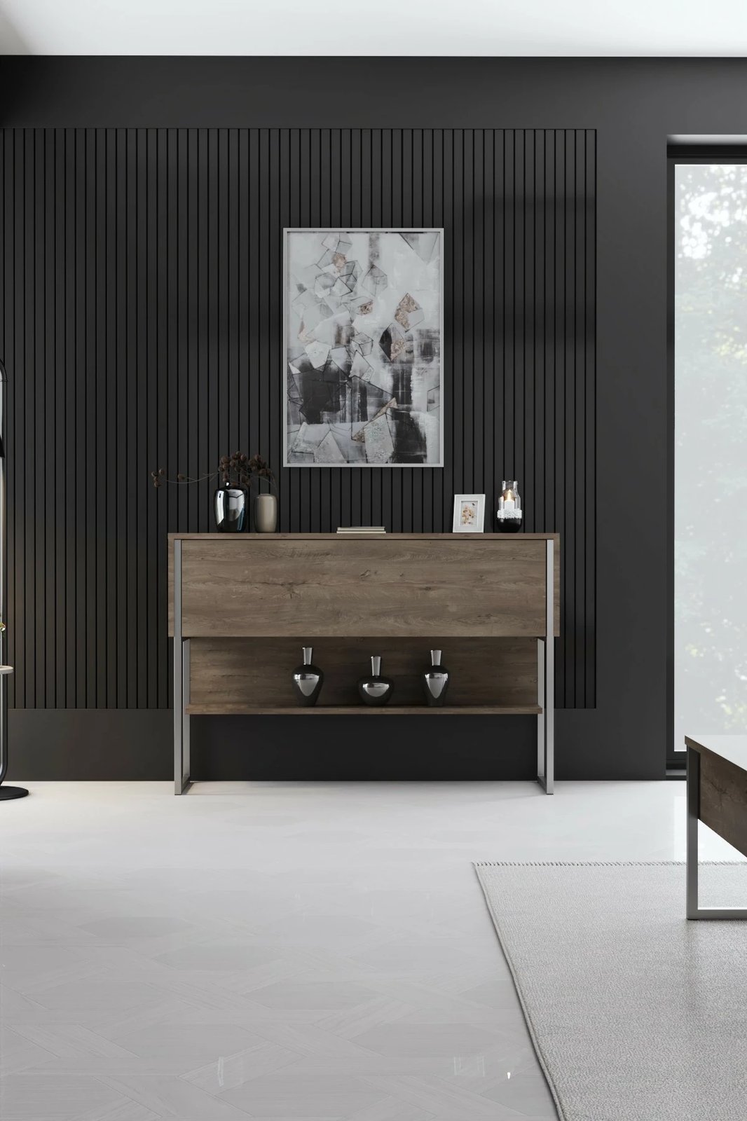 Komodë Hanah Home, Luxe, argjend dhe arre